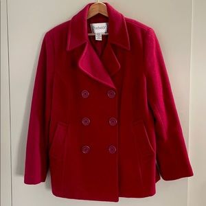 Chadwick’s Red Winter Pea Coat Sz 8 38” Waist